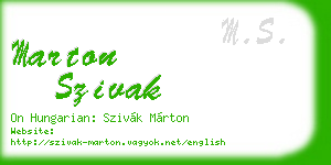 marton szivak business card